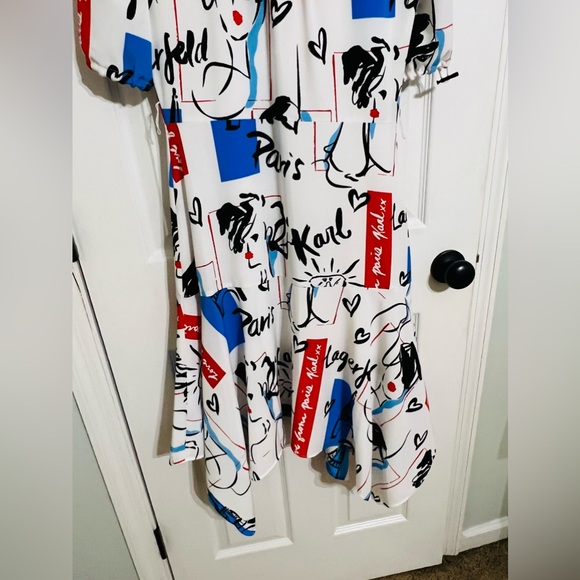 KARL LAGERFELD PARIS Bungee Print Belted Shirtdress. NWOT. RETAIL 149 - Picture 7 of 12